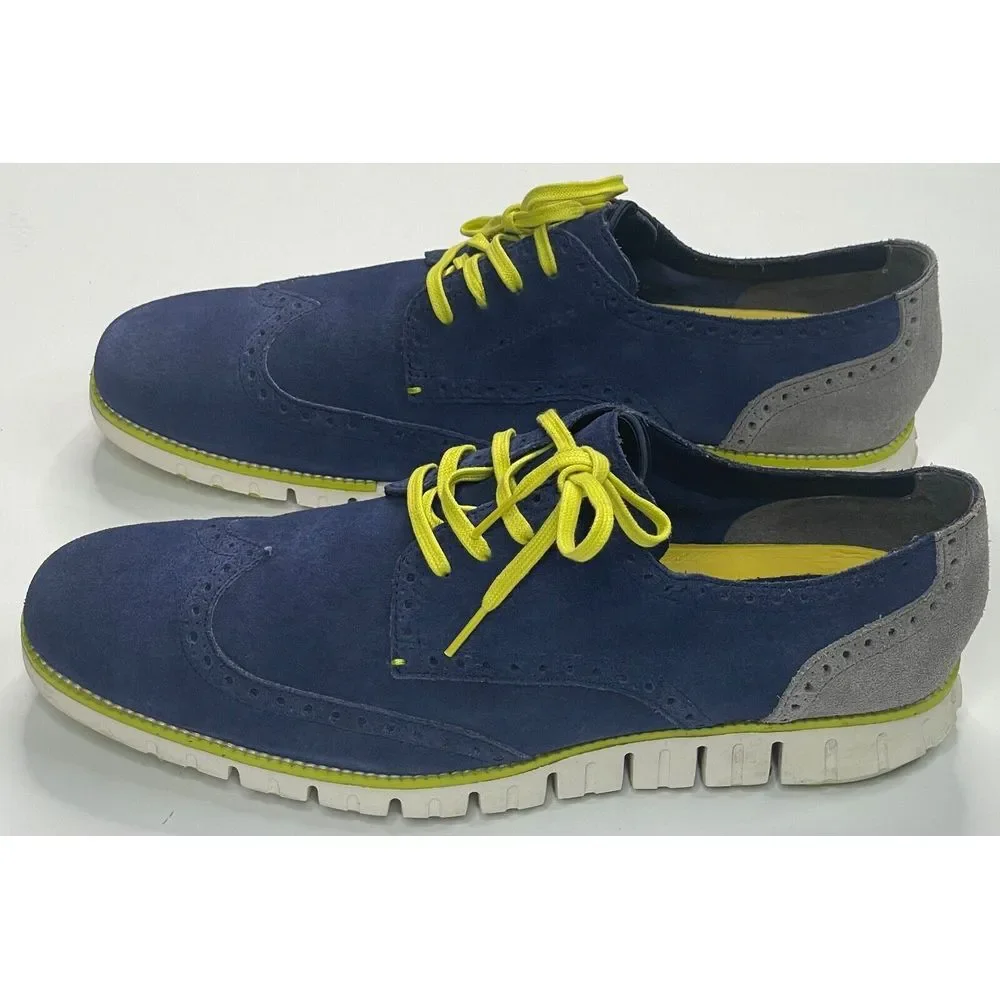 Zero Grand DC Wing S O Men's Blue Suede Dress Shoes Size 13‎ M